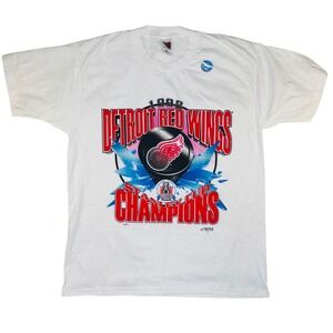 Vintage New 1998 Detroit Red‎ Wings Stanley Cup Champions T Shirt Large Hockey